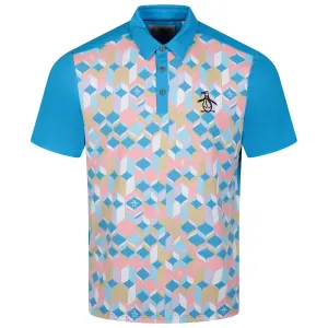 70's Oxford Block Golf Polo Mediterranian - AW23