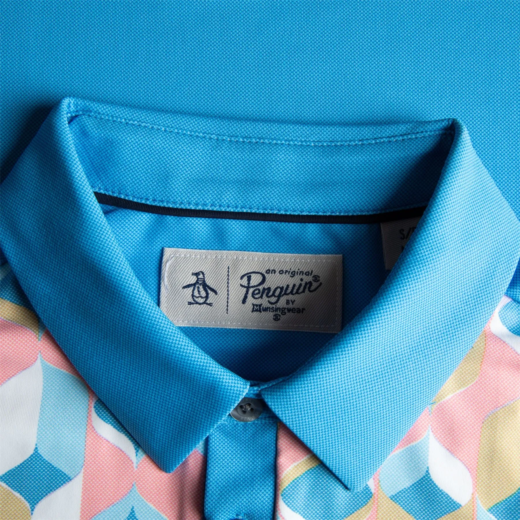 70's Oxford Block Golf Polo Mediterranian - AW23