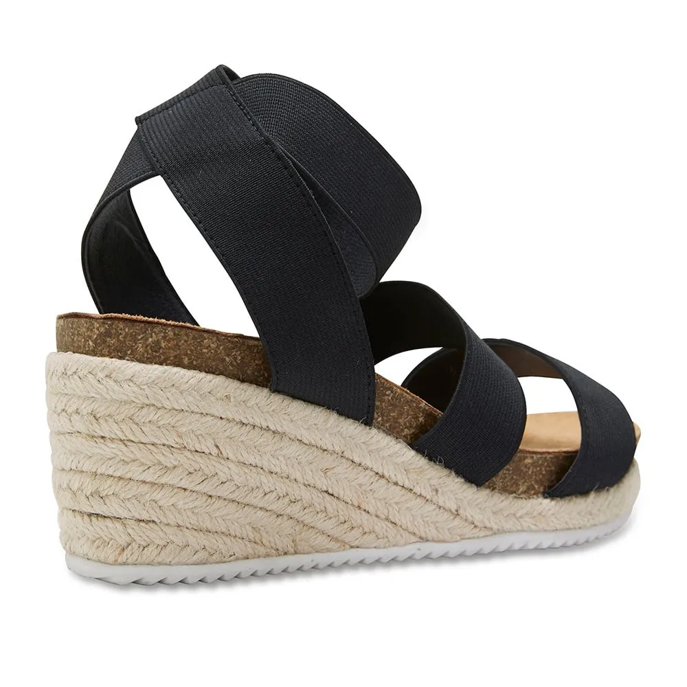 Babe Espadrille in Black Fabric