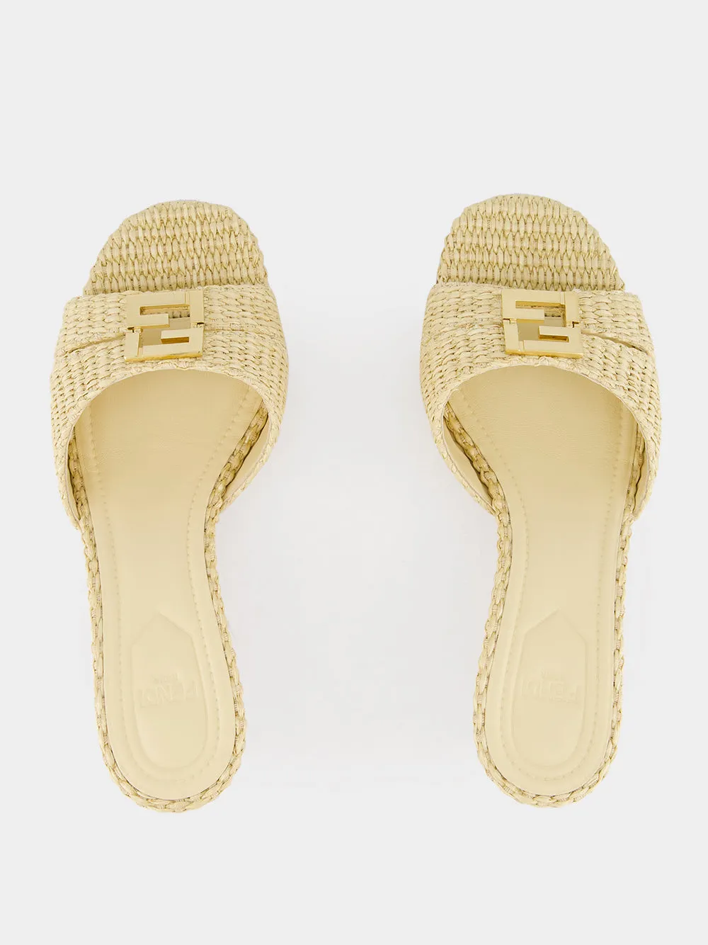 Beige Cotton Fibre FFold Sandals