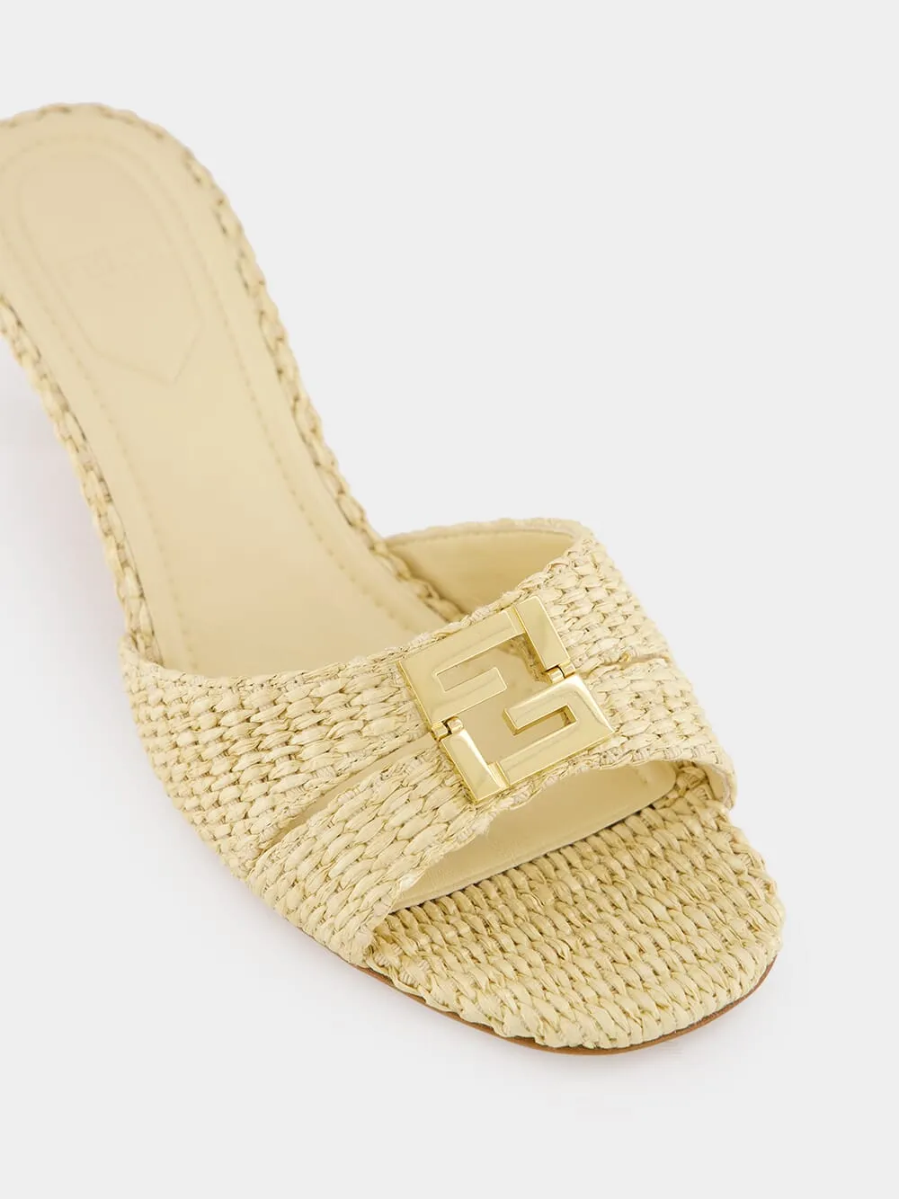 Beige Cotton Fibre FFold Sandals