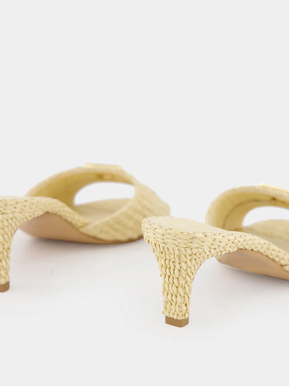 Beige Cotton Fibre FFold Sandals