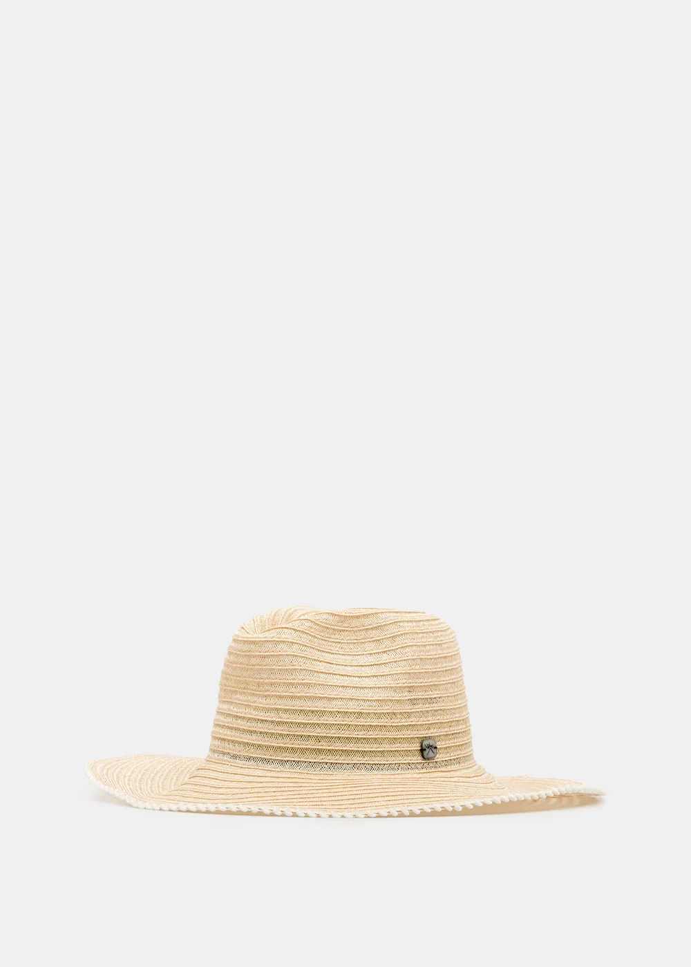 Beige Foldable Wire Brim Hat