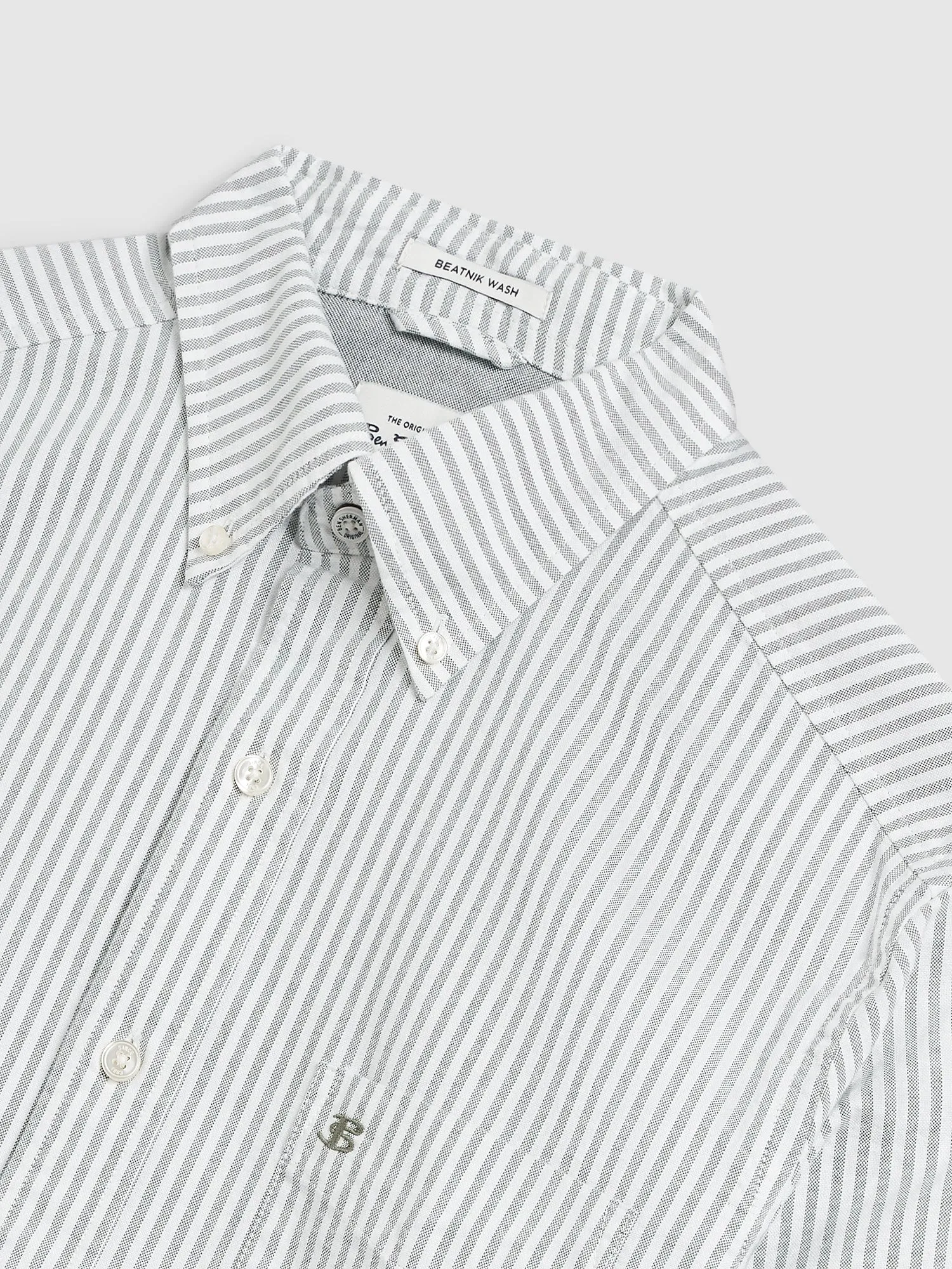 Brighton Oxford Organic Stripe Shirt - Forest Green Bengal Stripe