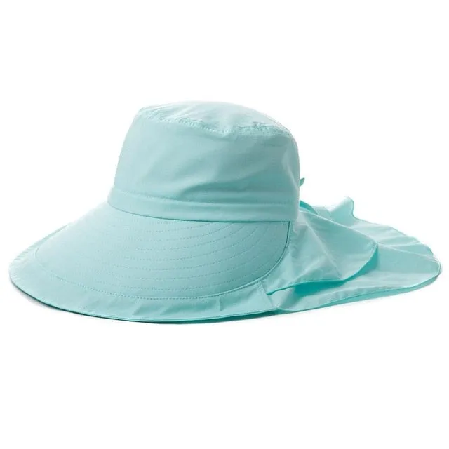 Casual Women's Foldable Cotton Sun Hats With String For Beach Travel