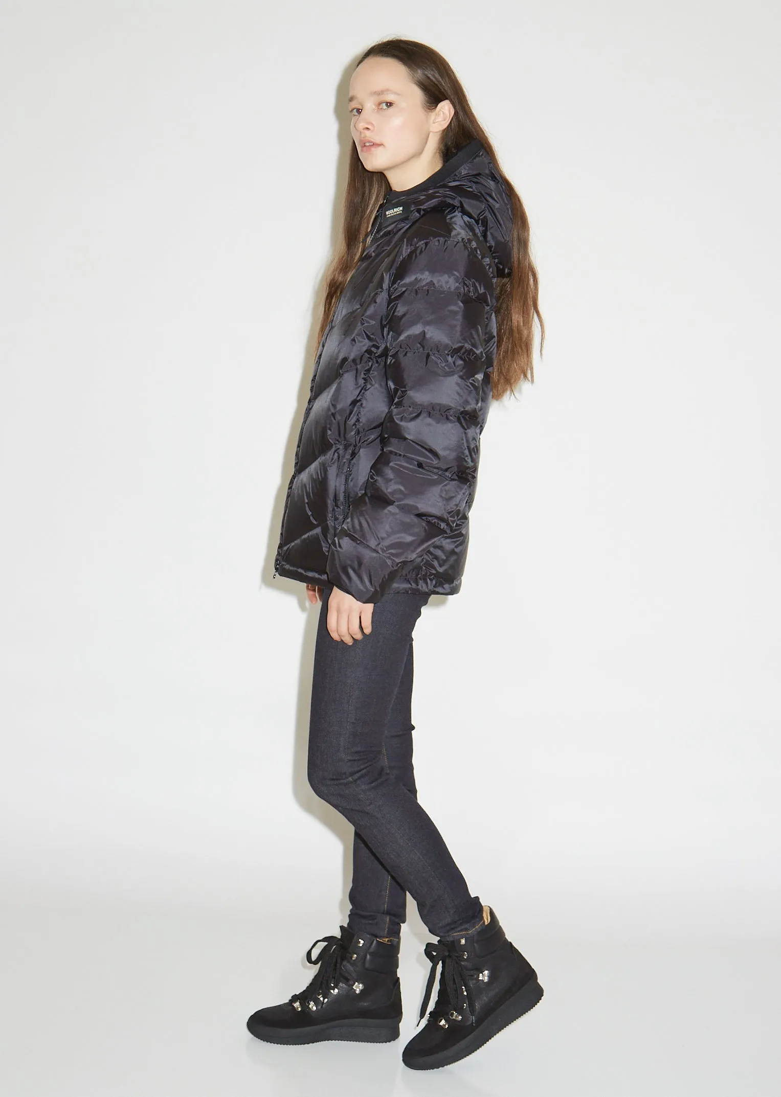 Chevron Hooded Down Jacket