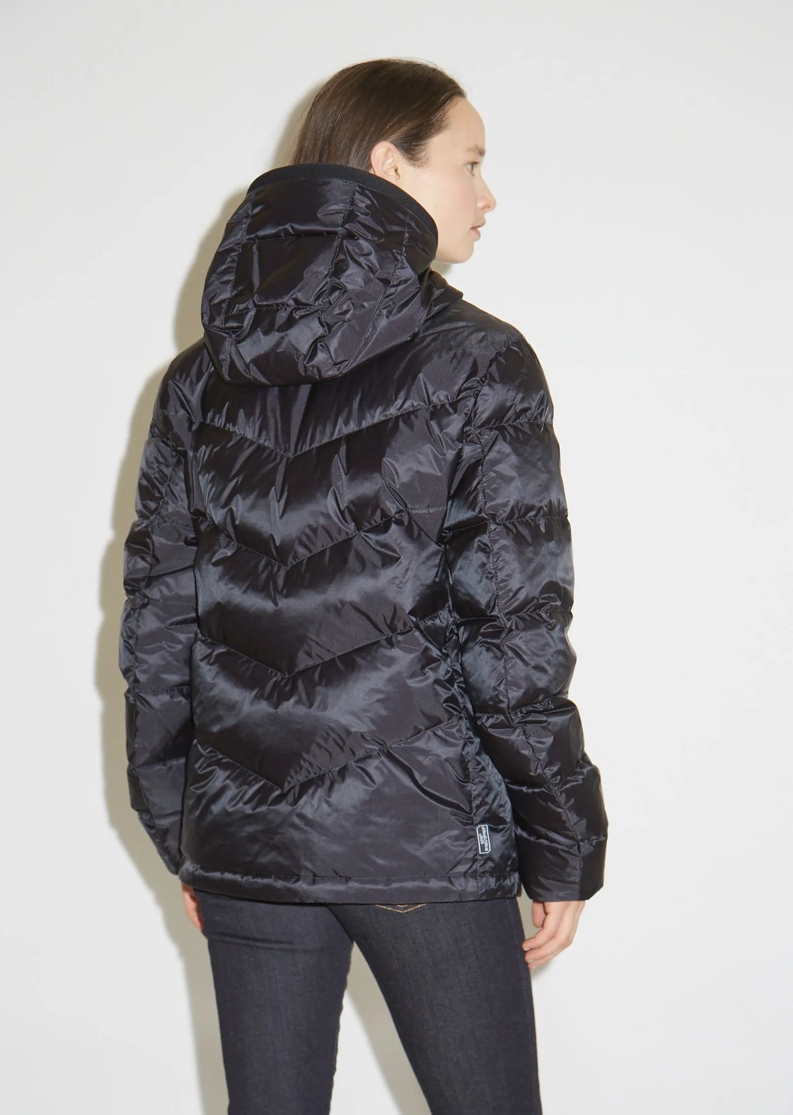 Chevron Hooded Down Jacket