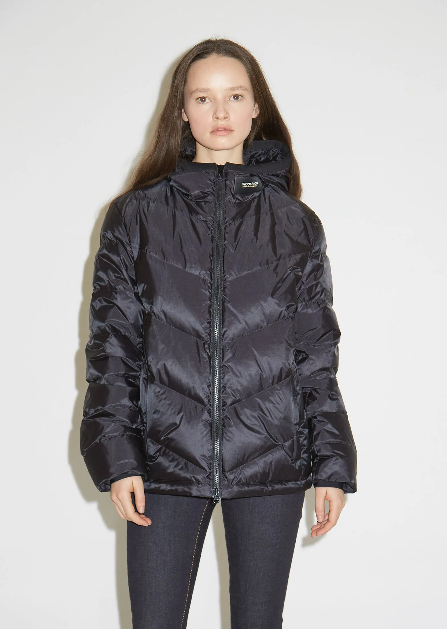 Chevron Hooded Down Jacket