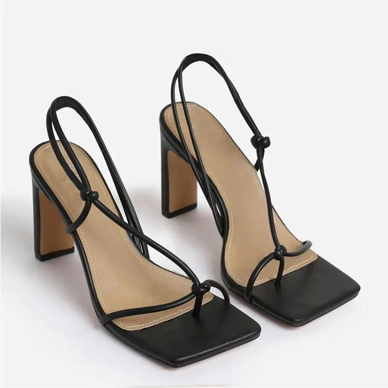 Chic Chunky Heel Plus Size Sandals with Square Toe and Stylish Straps for Women