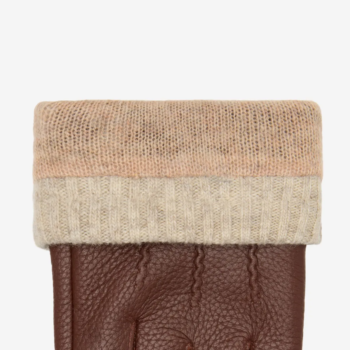 Columbus (brown) – luxurious deerskin (American deerskin) leather gloves with warm wool lining