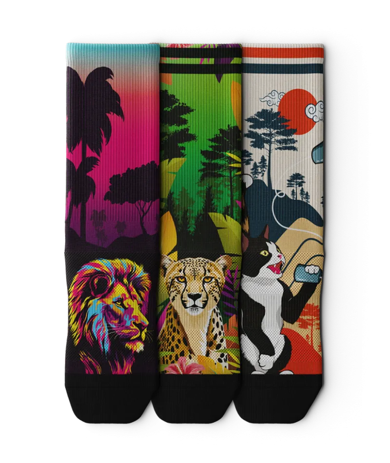 Feline Crew Socks 3-Pack