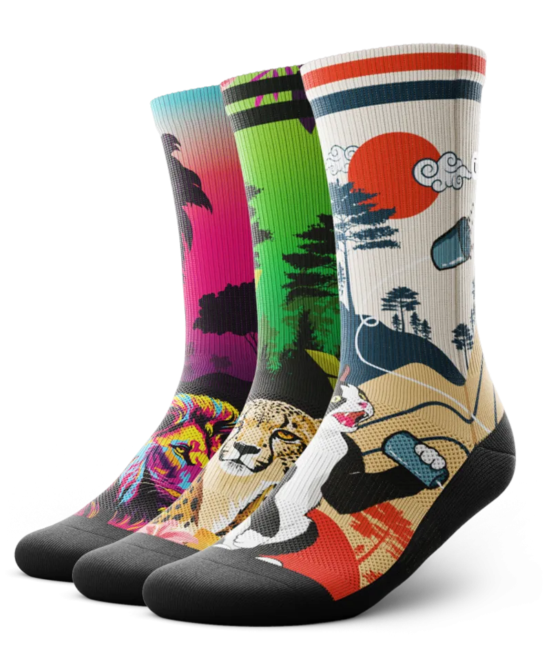 Feline Crew Socks 3-Pack