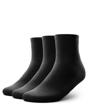 Flagship Quarter Socks Black 3-Pack