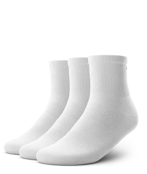 Flagship Quarter Socks White 3-Pack