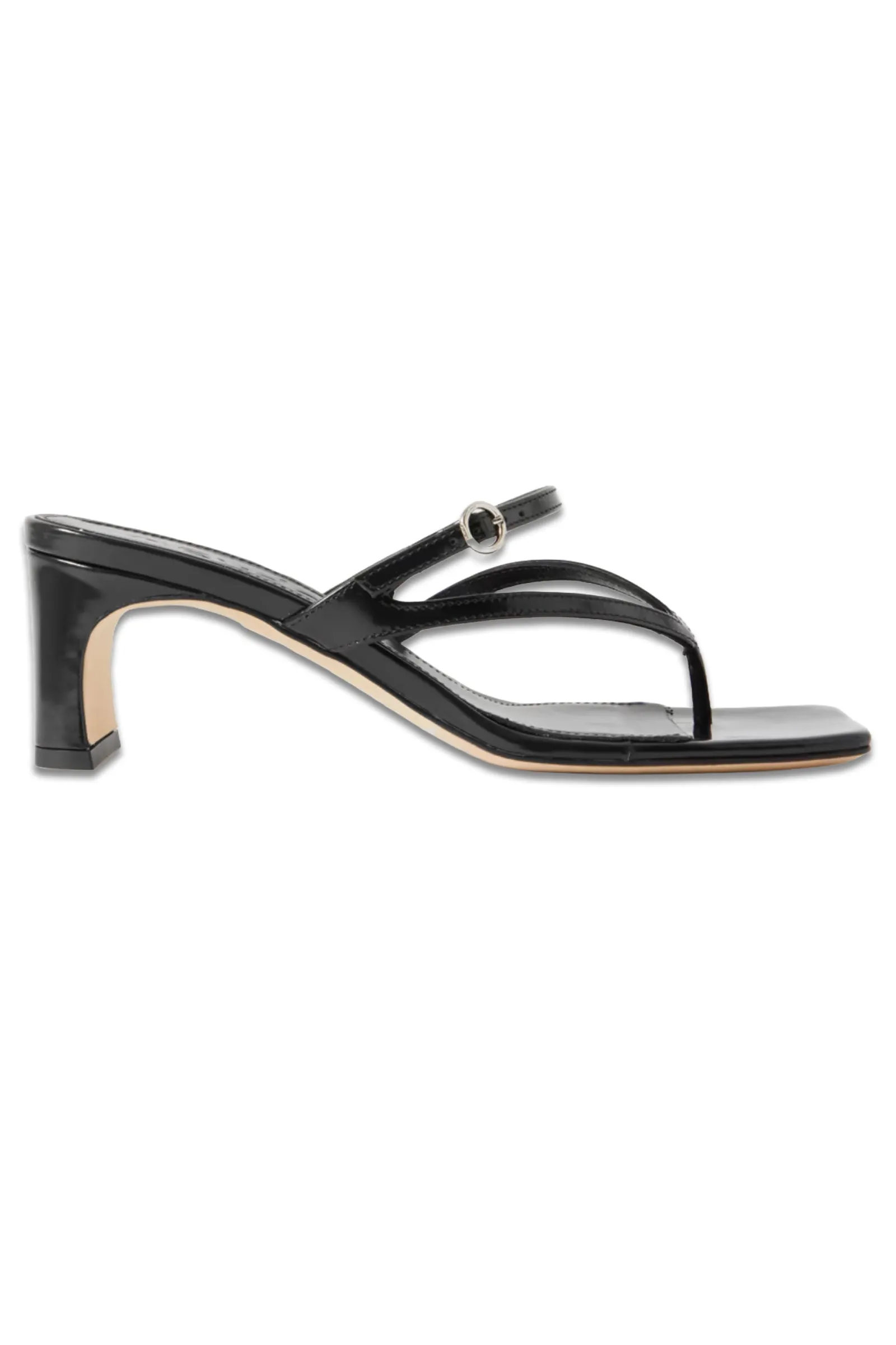 Giselle Glossed-Leather Sandals