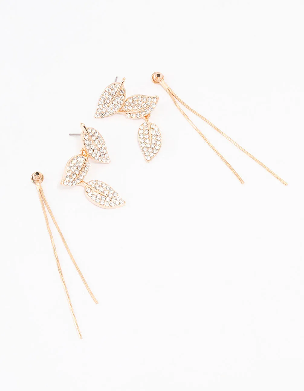 Gold Leafy Trail Drop Earrings