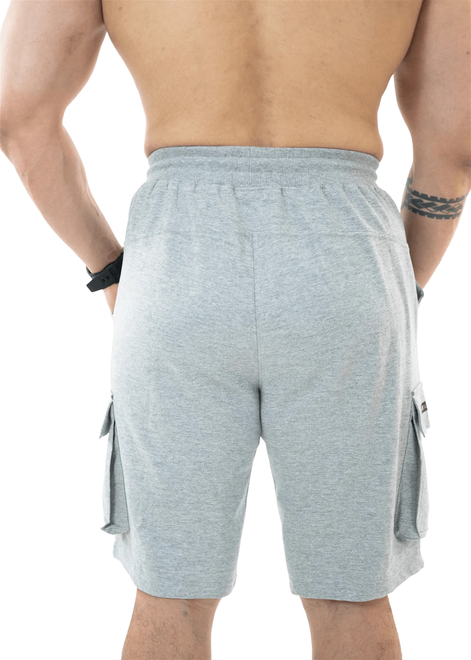 Grey Melange Essential Cargo Shorts