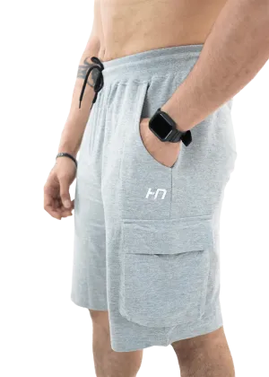 Grey Melange Essential Cargo Shorts