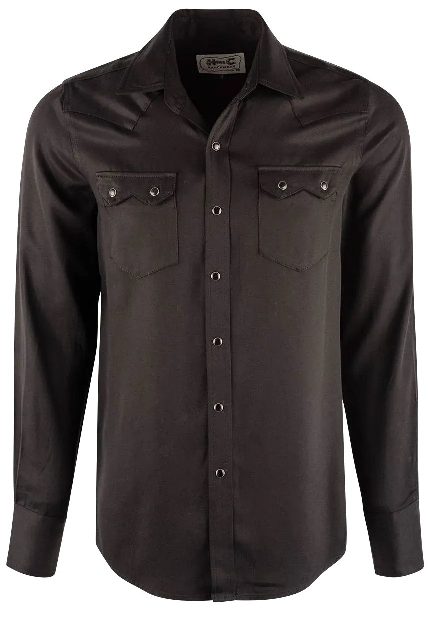 H Bar C Ranchwear Sawtooth Long Sleeve Pearl Snap Shirt - Black