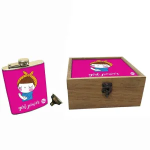 Hip Flask Gift Box -Hip Flask For Women - Girl Power