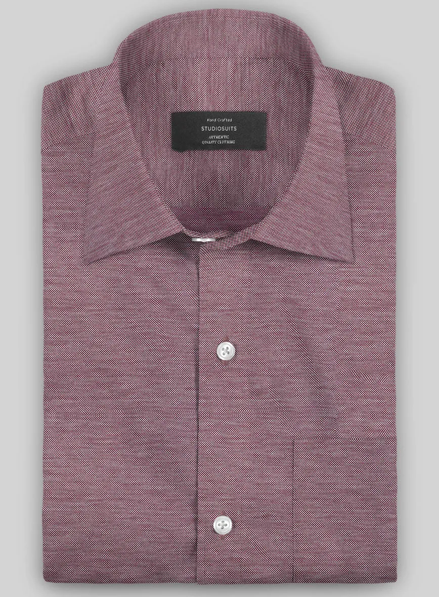 Italian Coral Purple Stretch Cotton Shirt