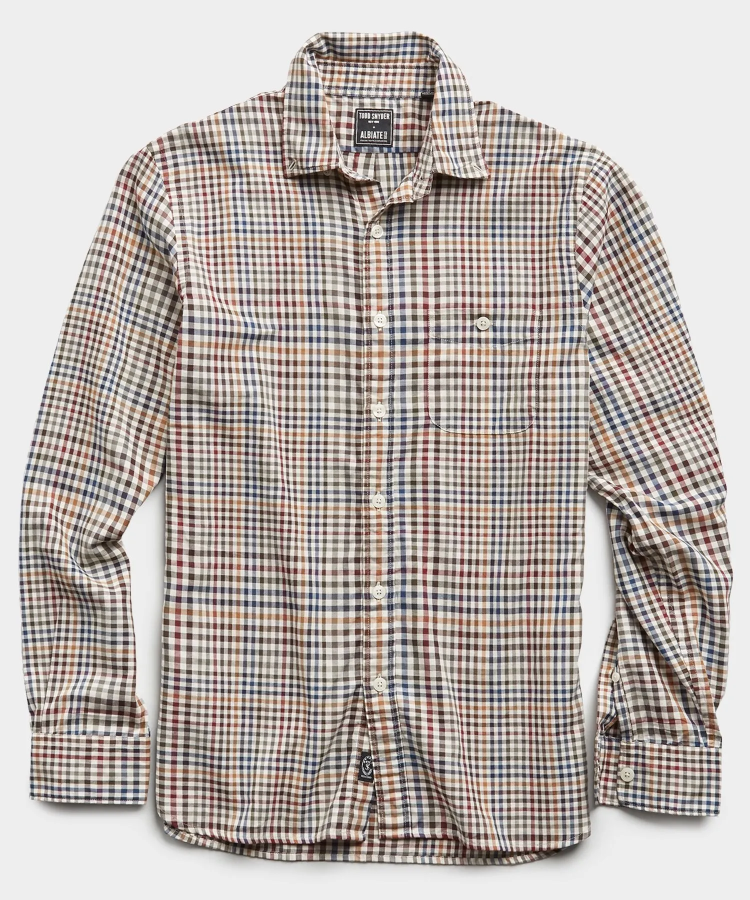 Italian Tattersall Button Down in Tan