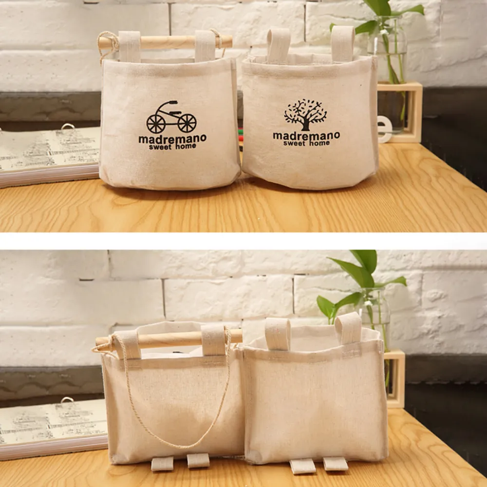 Japanese Simple Cotton & Linen Single Pocket Storage Bag