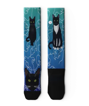 Kitten Around Knee High Compression Socks