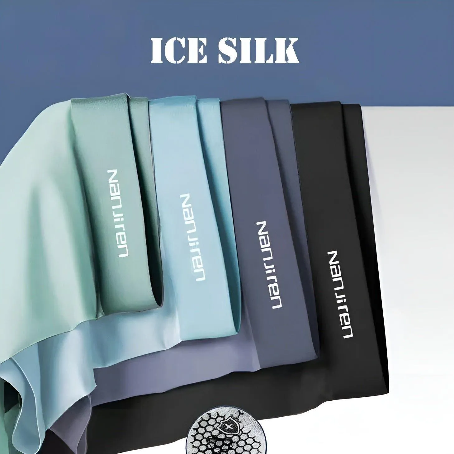 Kristof Unterwäsche - Atmungsaktive 4er Pack Nahtlose Cool Ice Silk Herrenunterwäsche