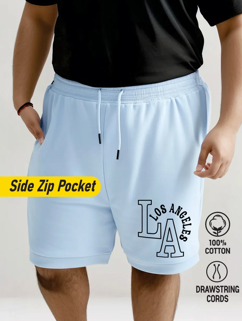 LA Los Angeles Cotton Plus Size Shorts