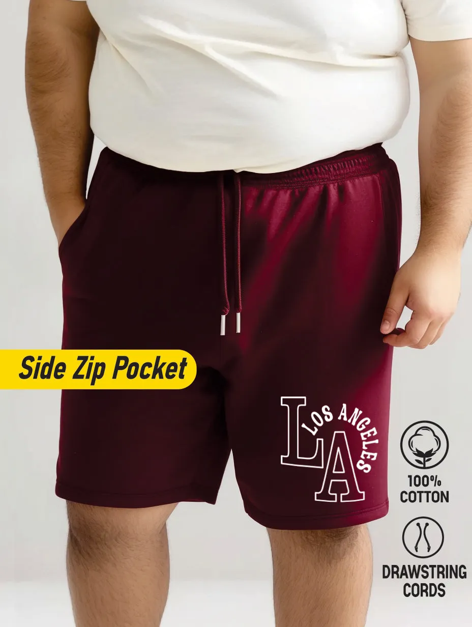 LA Los Angeles Cotton Plus Size Shorts