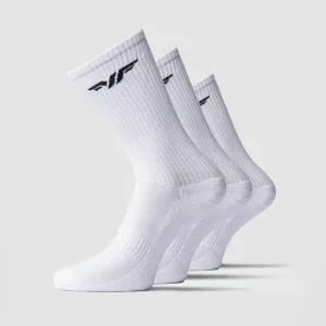 MEN-MAX-CREW HALF CUSHIONED SOCKS (WHITE)