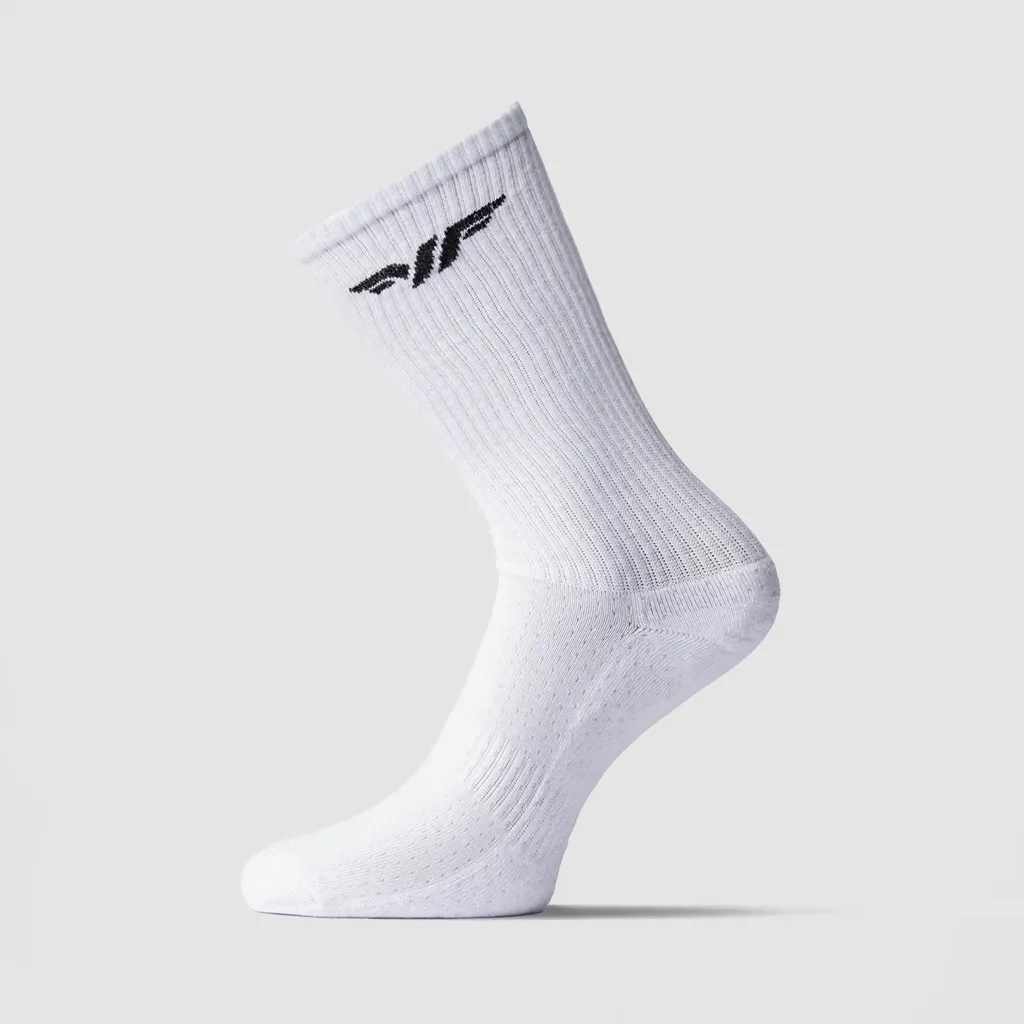 MEN-MAX-CREW HALF CUSHIONED SOCKS (WHITE)