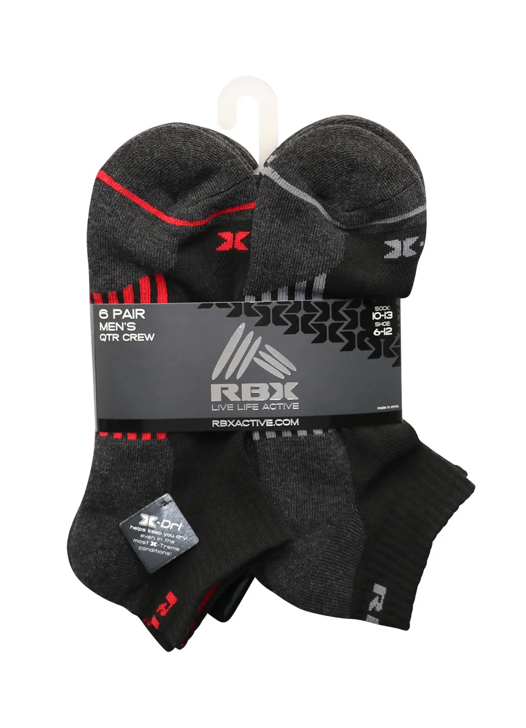 Men's 6-Pack Quarter Crew Socks