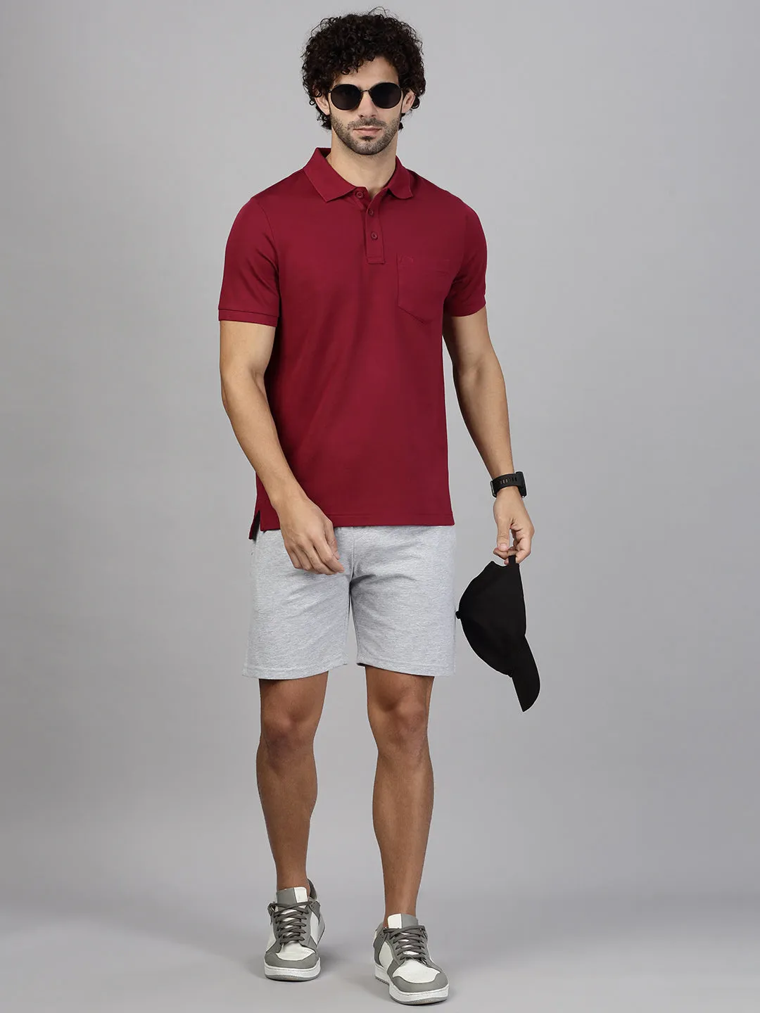 Mens Expert Polo Tshirt with Pocket Maroon EP30