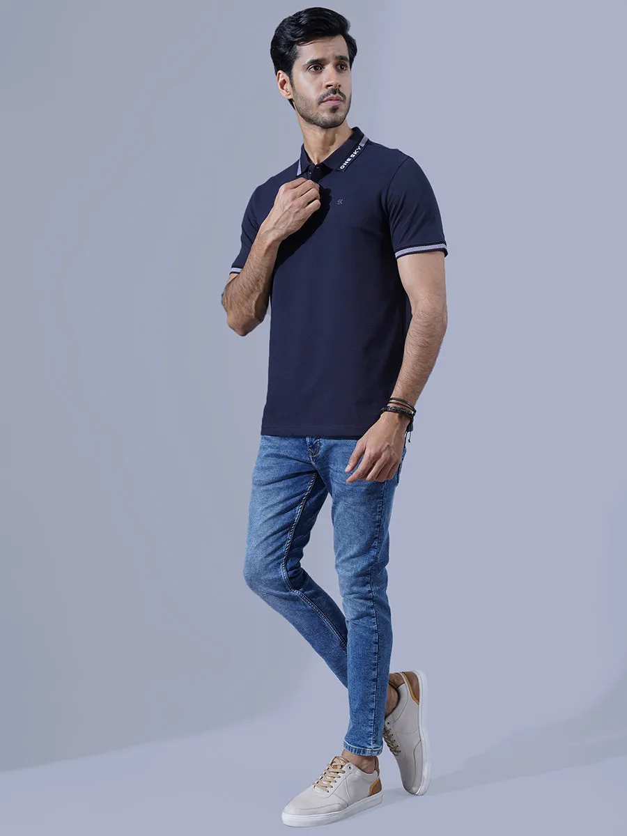 MENS NAVY COTTON POLO TSHIRT