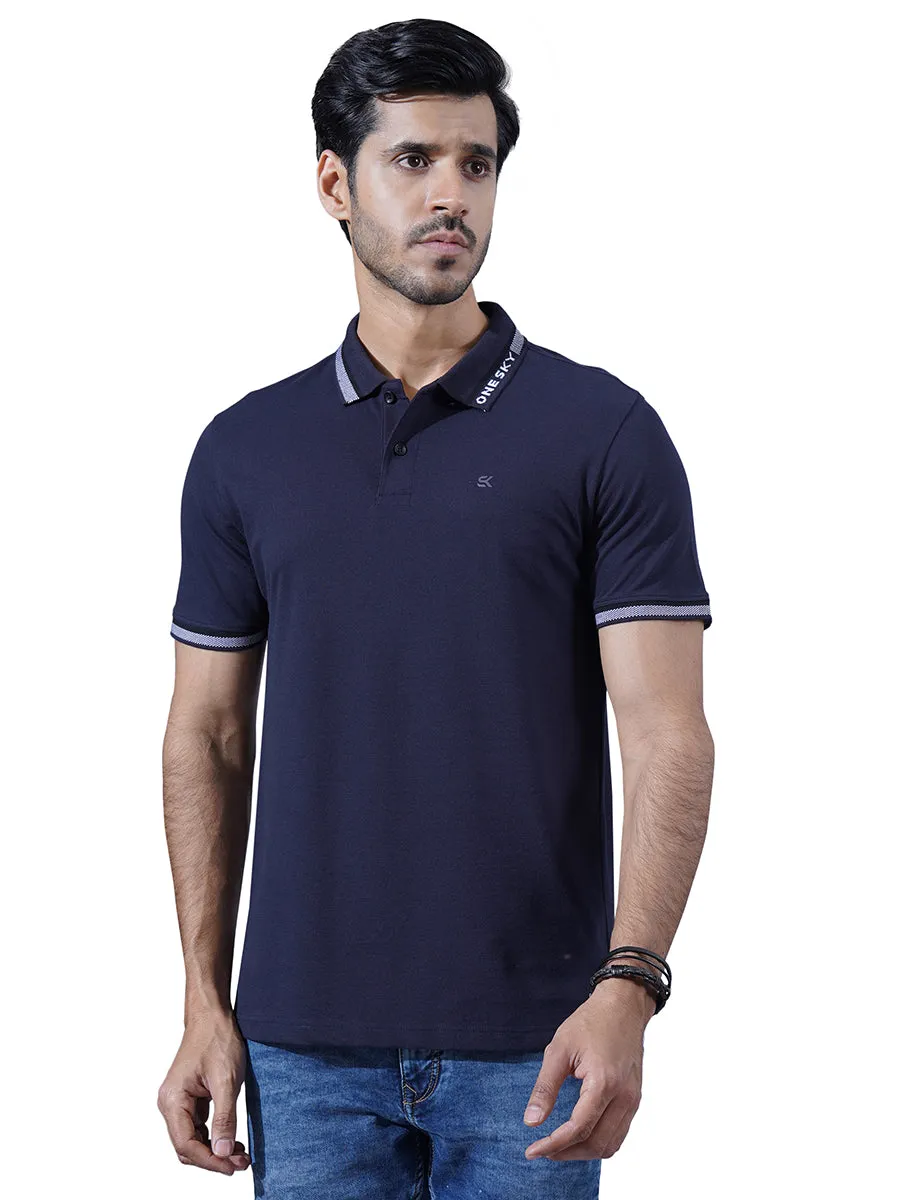 MENS NAVY COTTON POLO TSHIRT