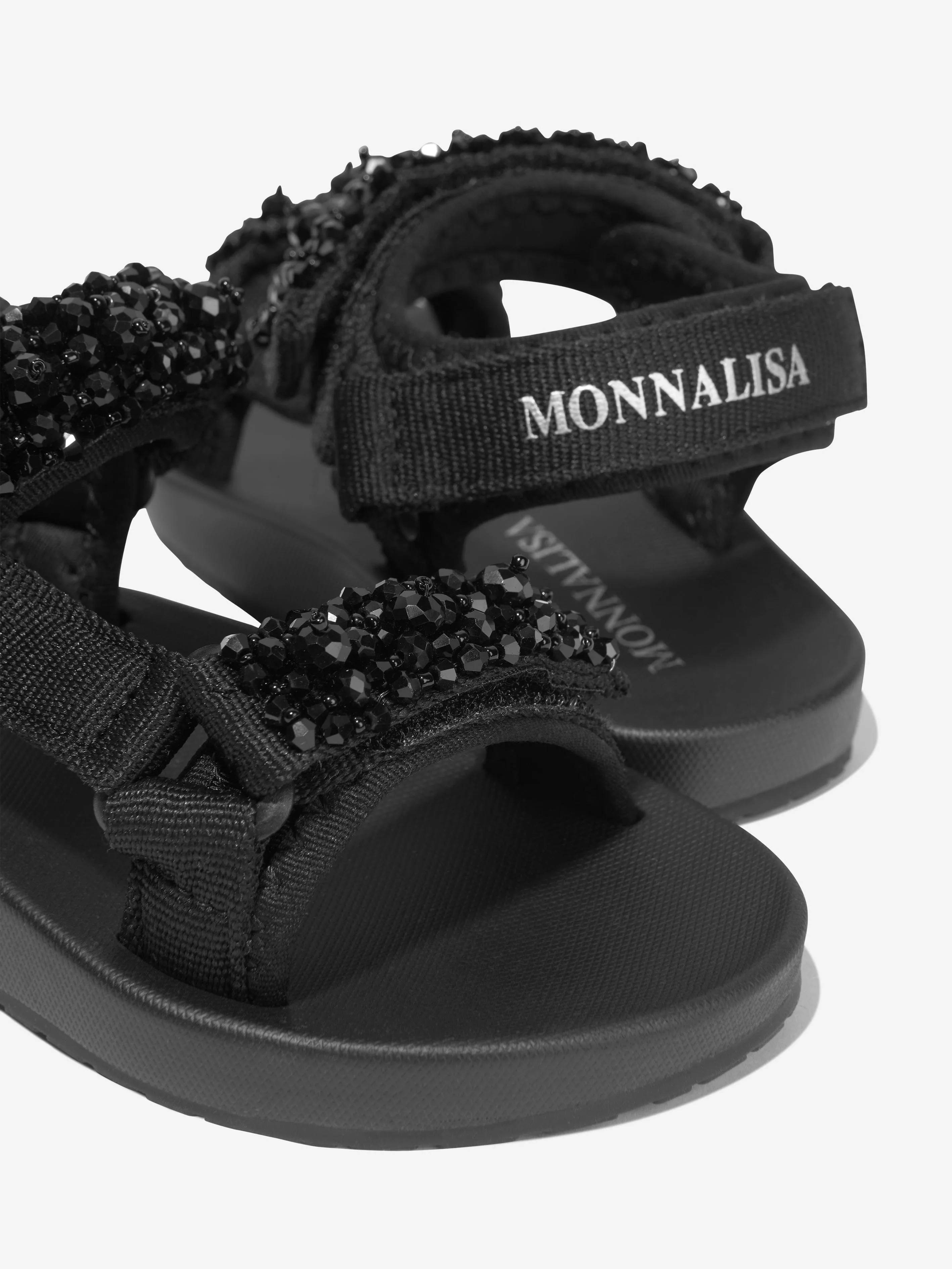 Monnalisa Girls Techno Soft Sandals in Black