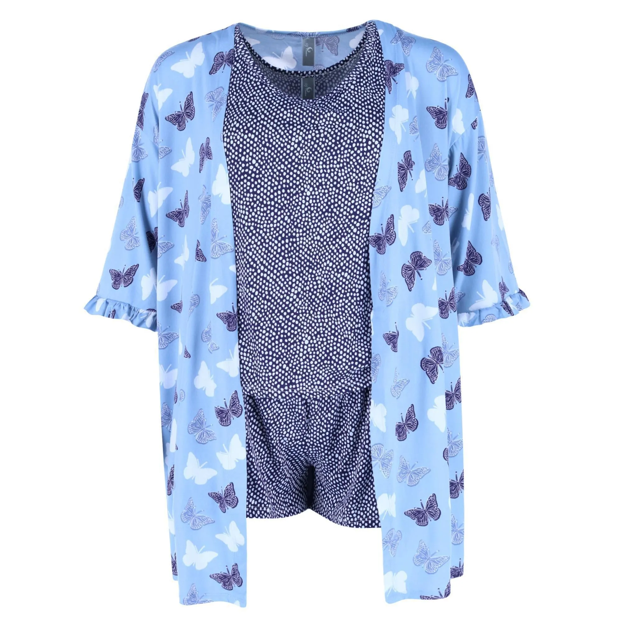 PJ Couture Women's Tank Top and Shorts with Robe Sleep Set