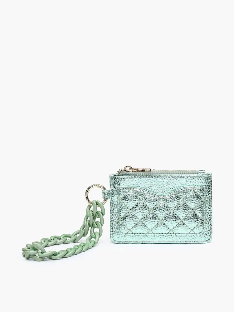 Rhodes Quilted Wallet with Chain Bangle