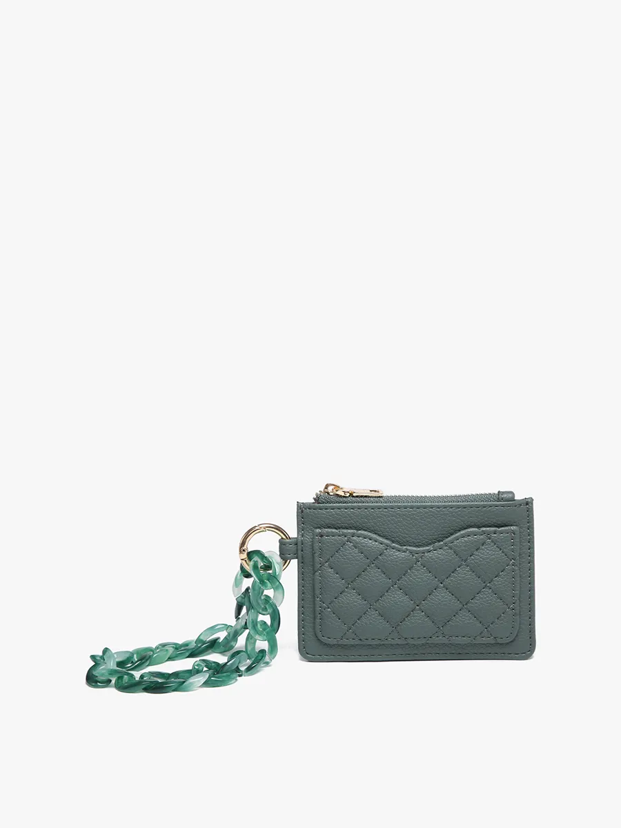 Rhodes Quilted Wallet with Chain Bangle