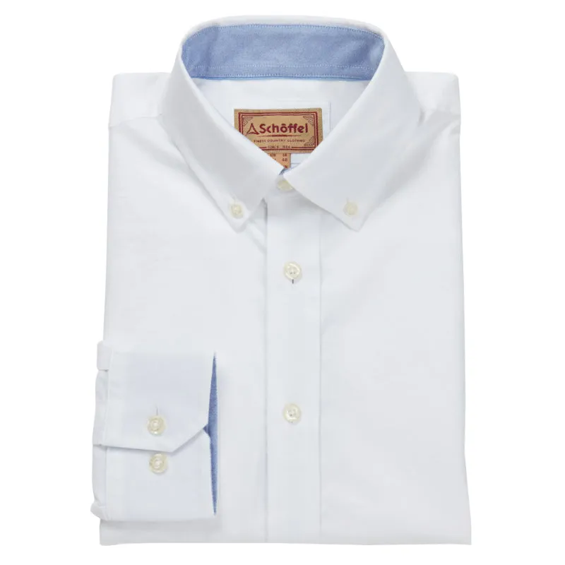 Schoffel Holt Soft Oxford Tailored Fit Mens Shirt  - White