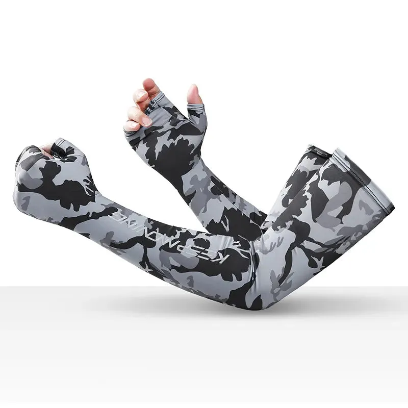 Spring Summer Cycling Gloves Sleeves Cuff for Men Sports Outdoor Camouflage Cool Glove Women Arm Sleeves Sun Protection Ice Silk