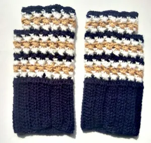 Stylish Fingerless Gloves Crochet Knitted Soft Vardhman Woollen  Design With Multi-colour