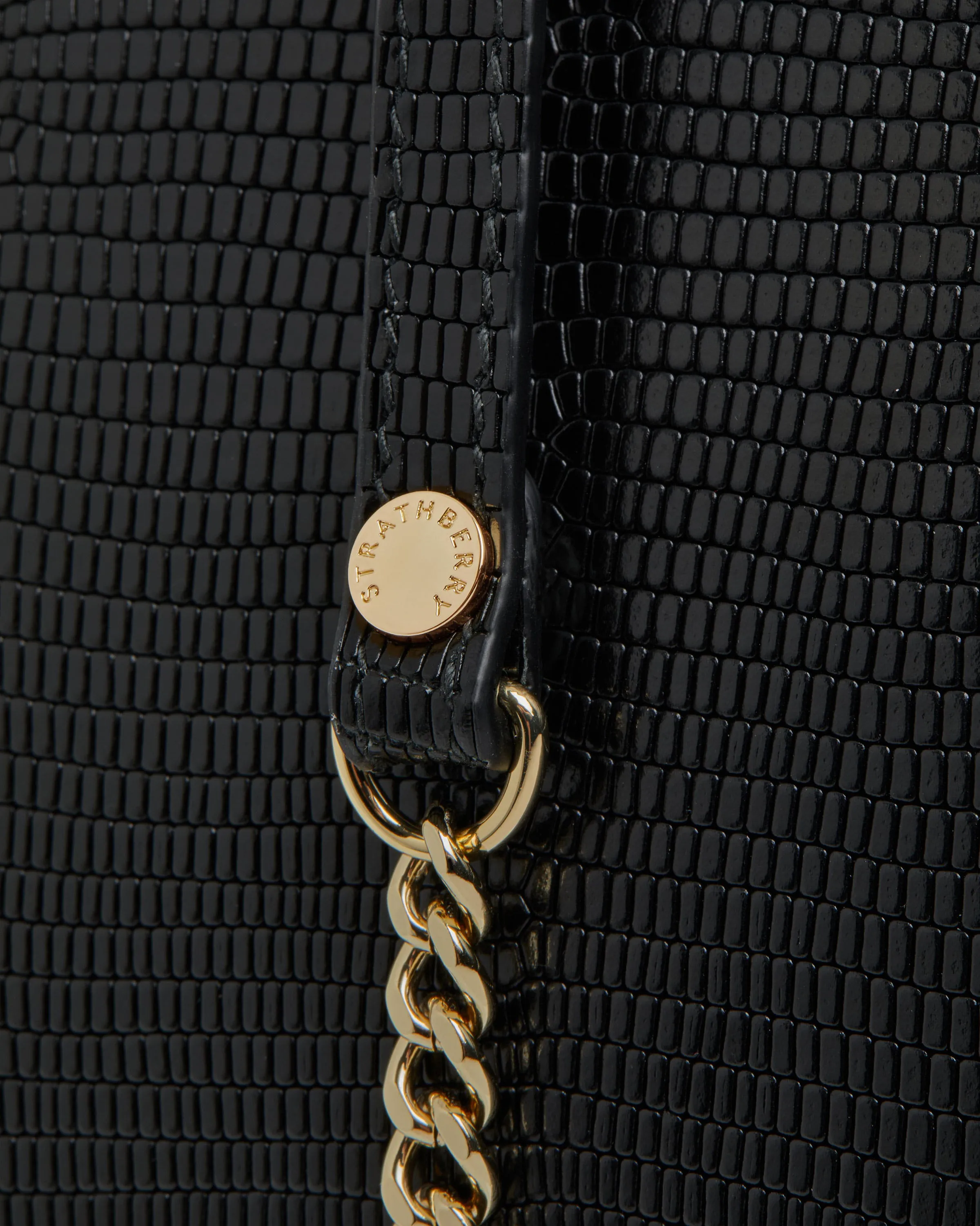 Stylist - Lizard-Embossed Leather Black