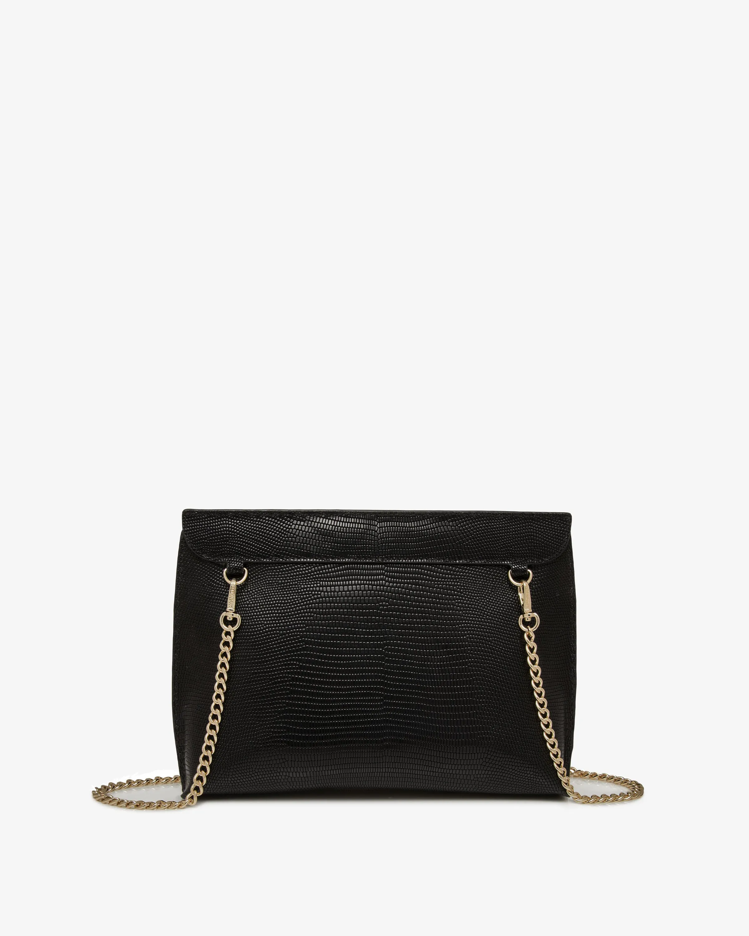 Stylist - Lizard-Embossed Leather Black