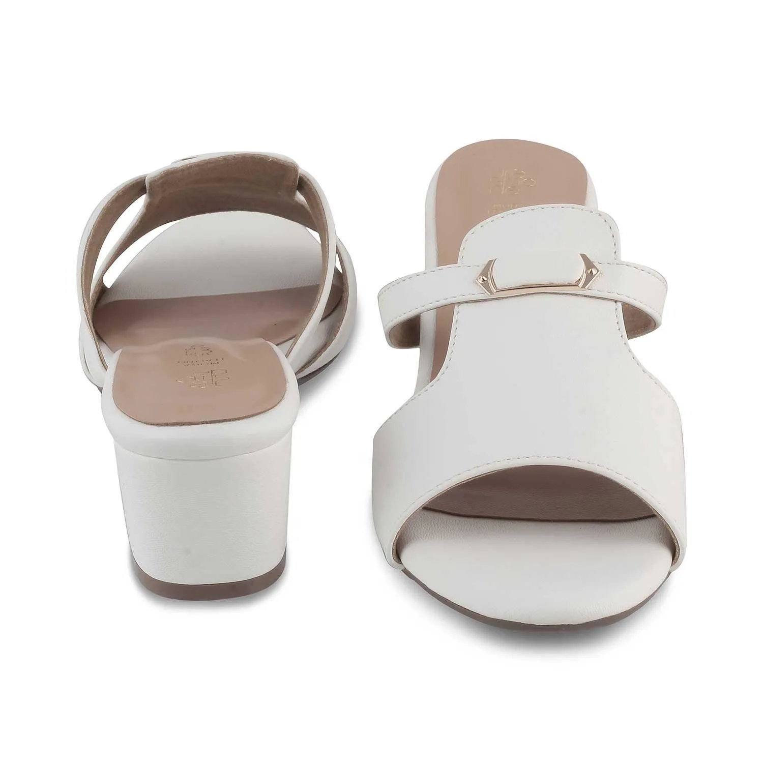 The Miso White Women's Dress Block Heel Sandals Tresmode