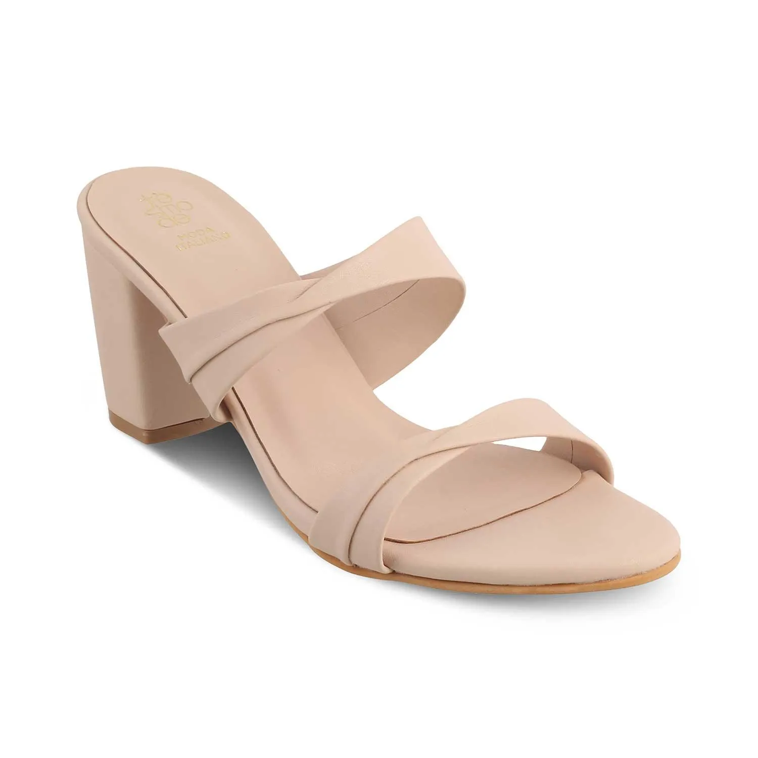 The Sofia Beige Women's Casual Block Heel Sandals Tresmode