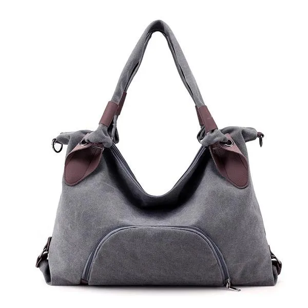 Women Canvas Durable Tote Casual Functional Handbag Shoulder Bag Crossbody