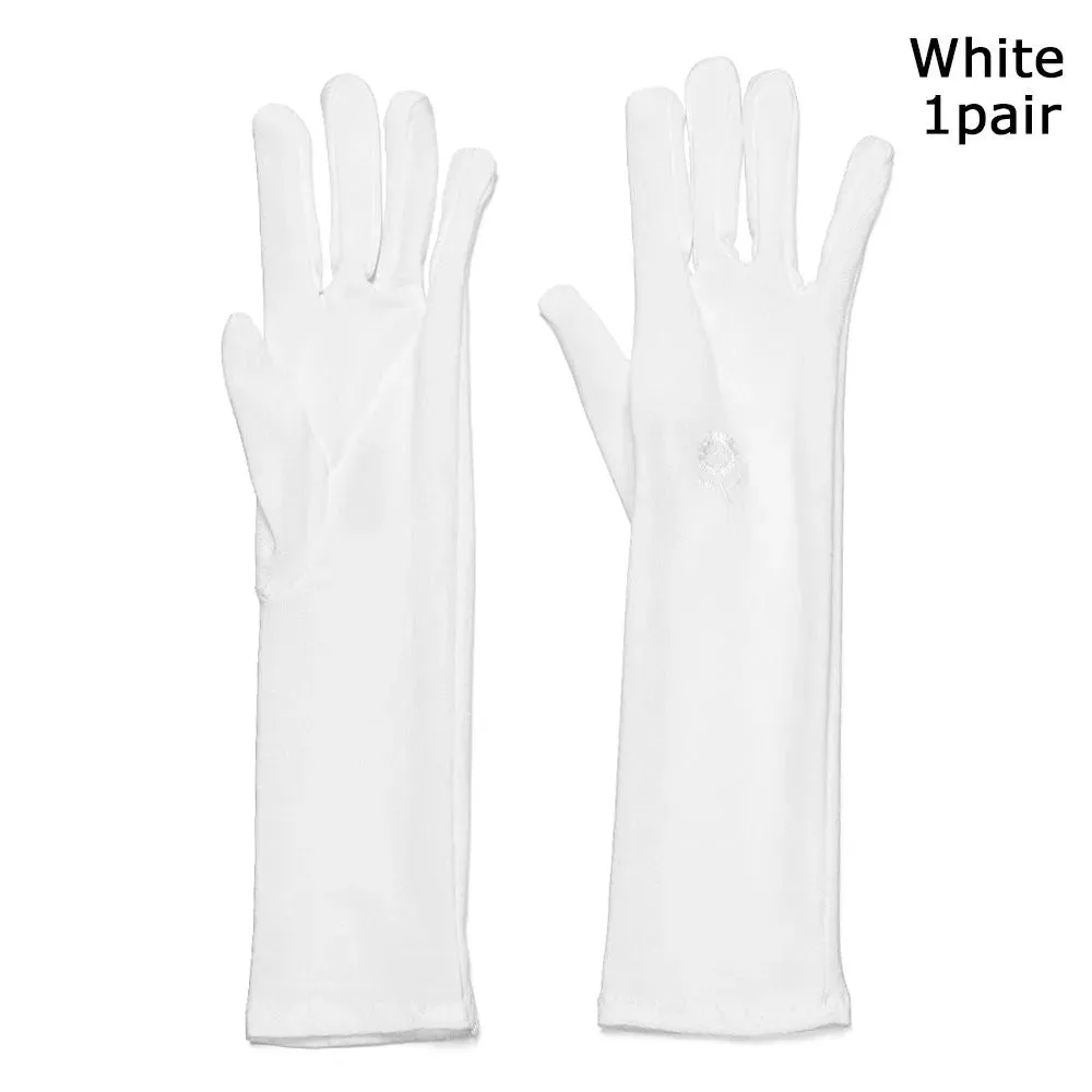 Women Mid-long Sunscreen Gloves Summer Spring Thin Elastic Anti UV Driving Gloves Slip Resistant Etiquette Gloves